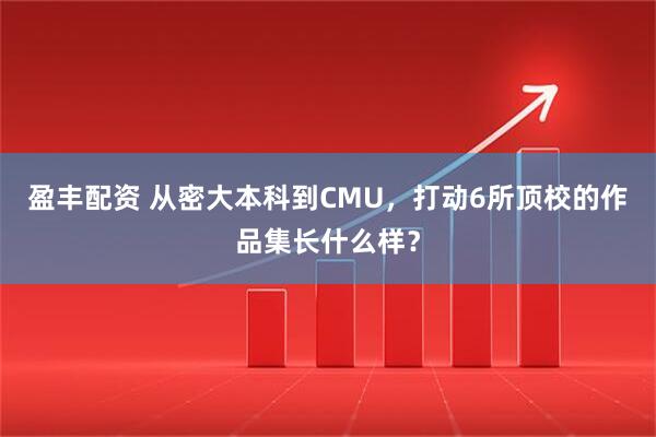 盈丰配资 从密大本科到CMU，打动6所顶校的作品集长什么样？